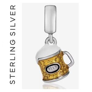 🌟 S925 Sterling Silver Beer Mug Charm